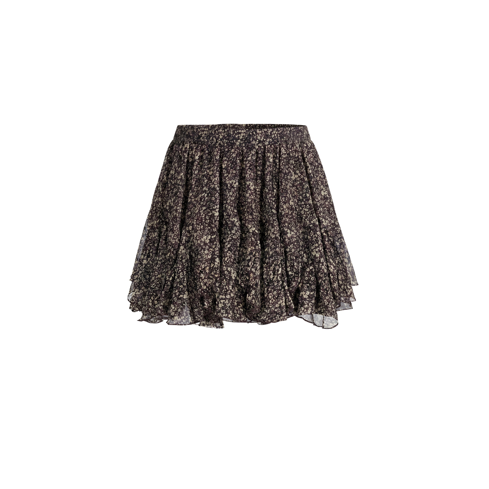 16DEWS 16D25078 Irregular Hem A-Line Ruffled Short Skirt