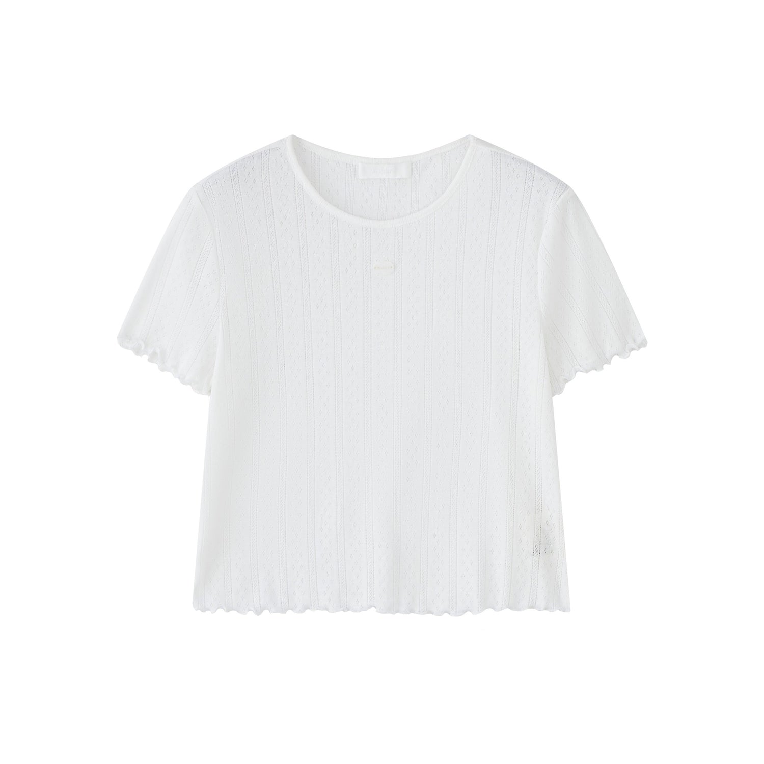16DEWS 16D25140&amp;16D25141 Lace short sleeved T-shirt + pleated bow vest