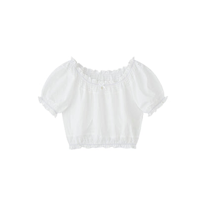 16DEWS 16D25145&amp;16D25146 Off shoulder lace top + embroidered hollow skirt