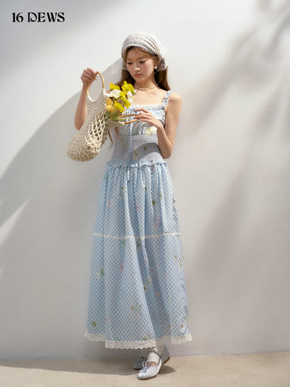 16DEWS 16D25152 Pleated camisole maxi dress