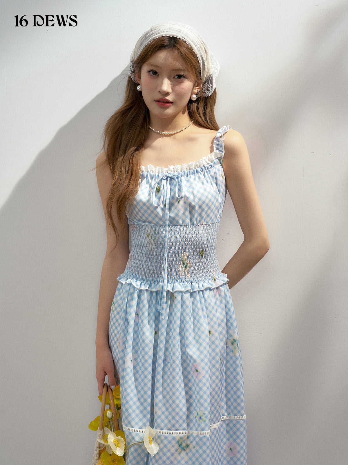 16DEWS 16D25152 Pleated camisole maxi dress