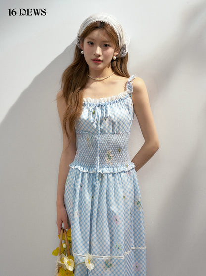 16DEWS 16D25152 Pleated camisole maxi dress