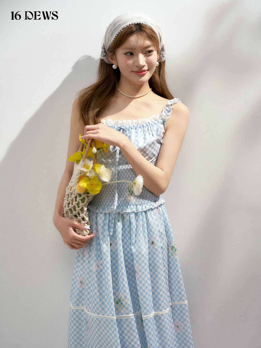 16DEWS 16D25152 Pleated camisole maxi dress
