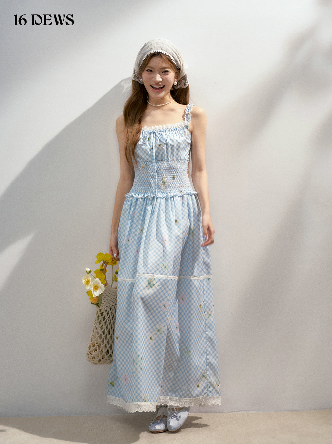 16DEWS 16D25152 Pleated camisole maxi dress