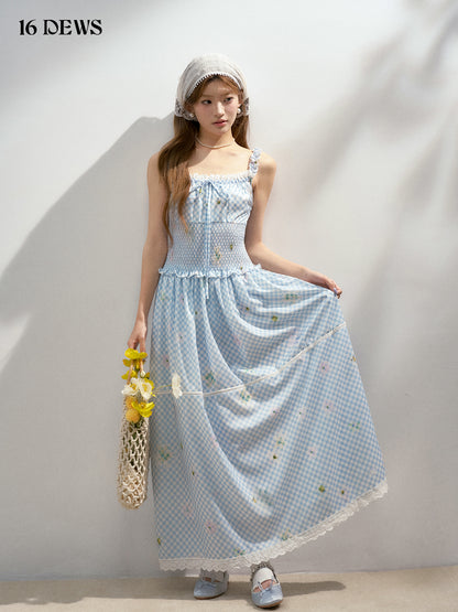 16DEWS 16D25152 Pleated camisole maxi dress