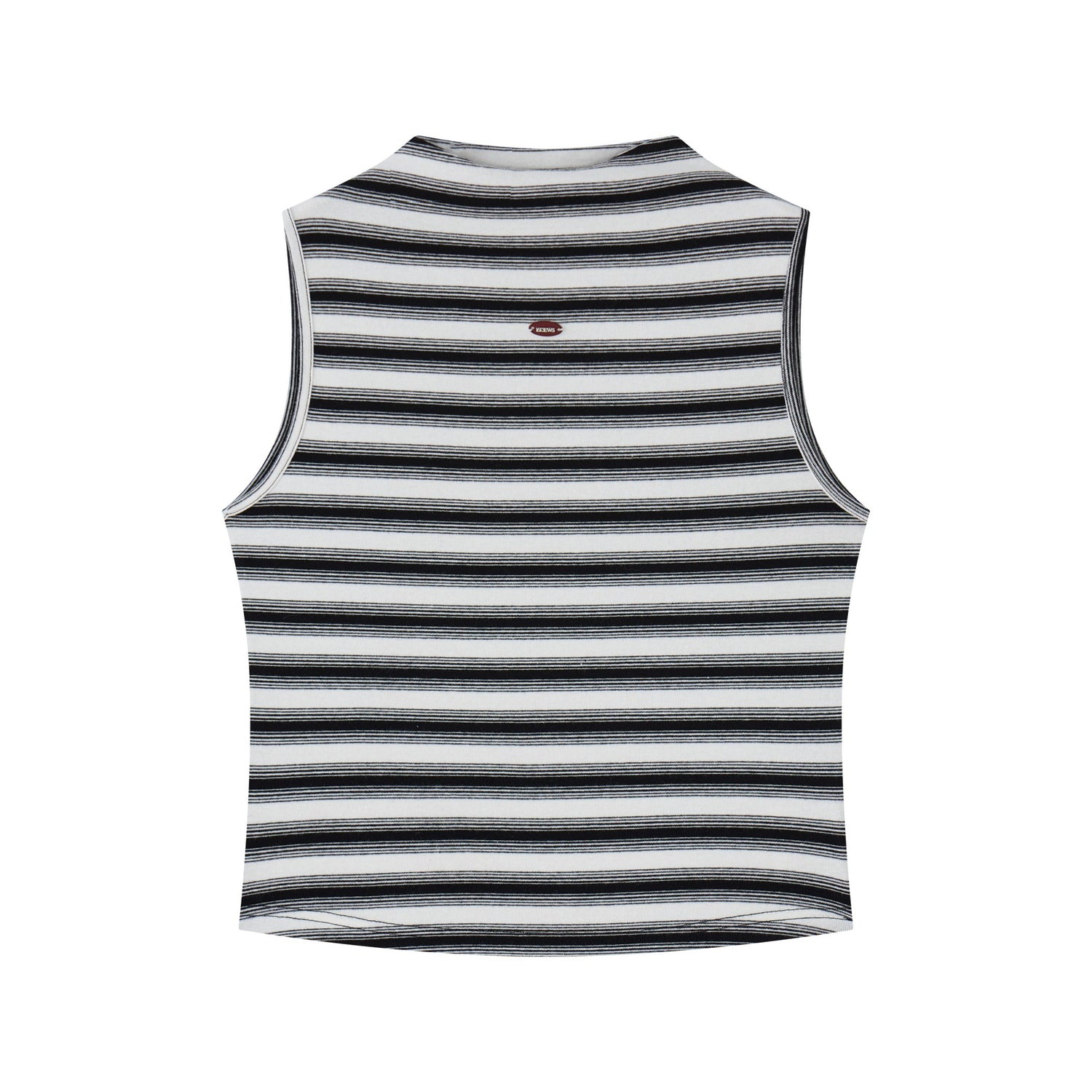 16DEWS 16D25153 Black and white striped slim fit vest
