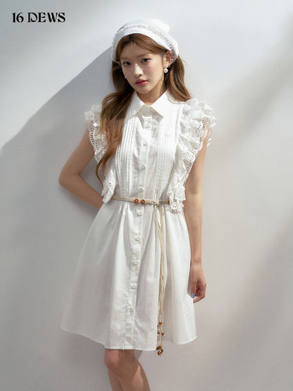 16DEWS 16D25189 Lace shirt dress