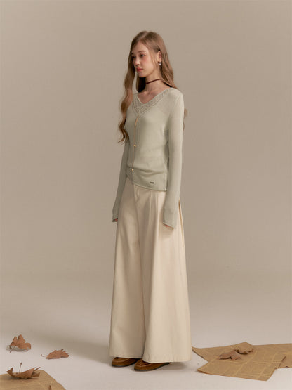 16DEWS 16D25286 V-neck long-sleeved knitted sweater