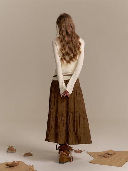 16DEWS 16D25286 V-neck long-sleeved knitted sweater