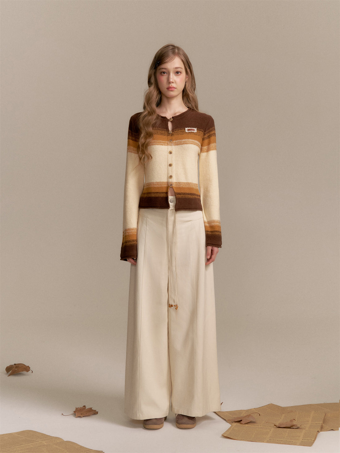 16DEWS 16D25288&amp;16D25290 Gradient wool sweater + pants set