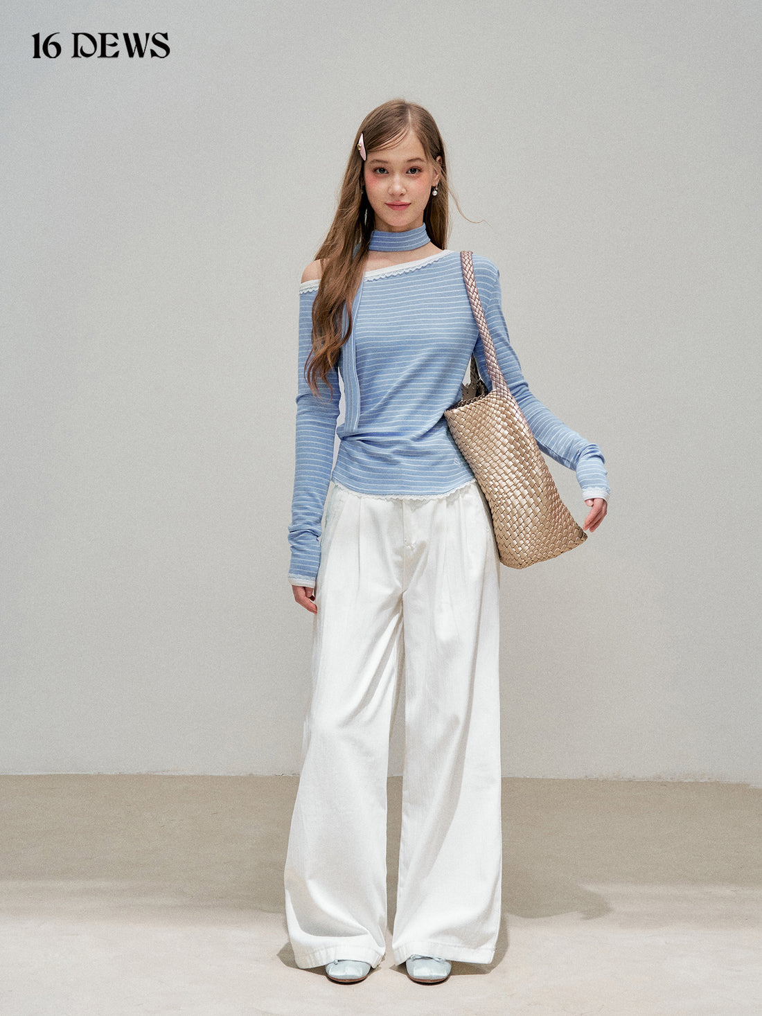 16DEWS 16D25305 Loose wide leg casual pants