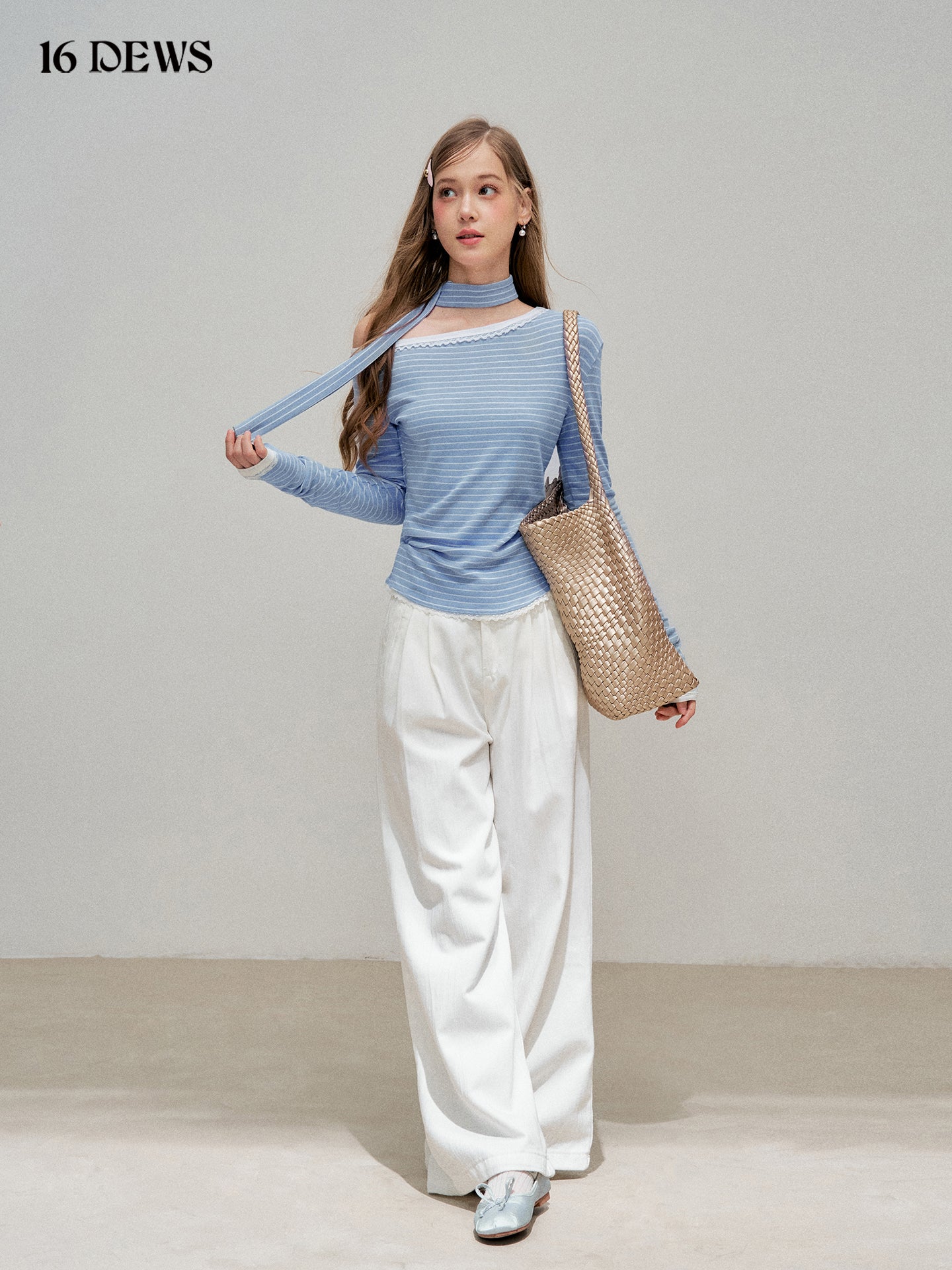 16DEWS 16D25305 Loose wide leg casual pants