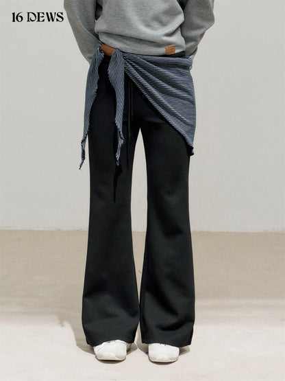 16DEWS 16D25307&amp;16D25308 Fake two-piece spliced striped neck hanging top + pants set