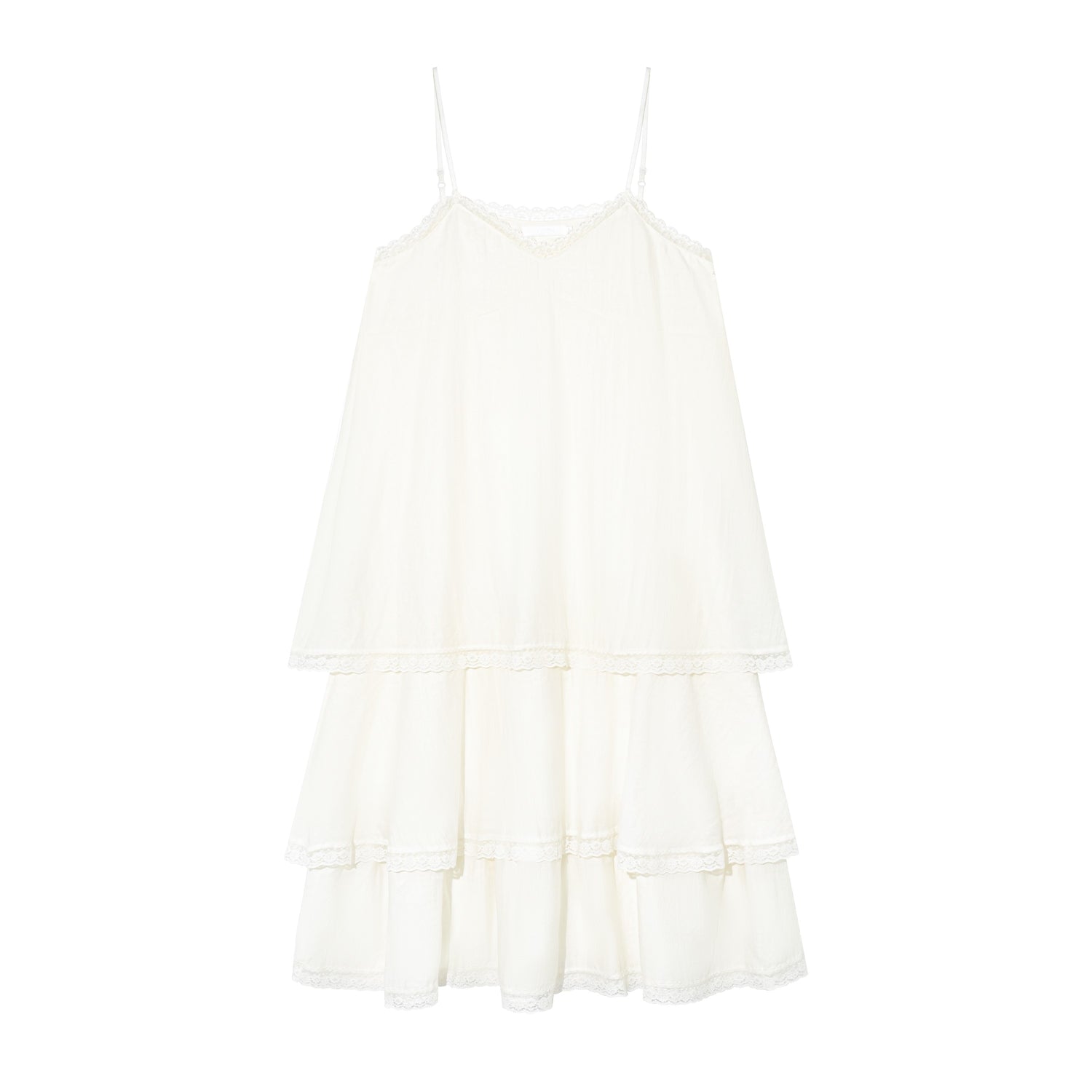 16DEWS 16D25319 Lace patchwork camisole dress