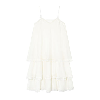 16DEWS 16D25319 Lace patchwork camisole dress