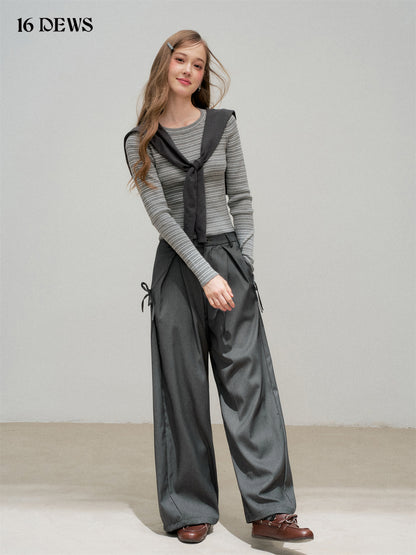 16DEWS 16D25322 3D pleated loose suit pants