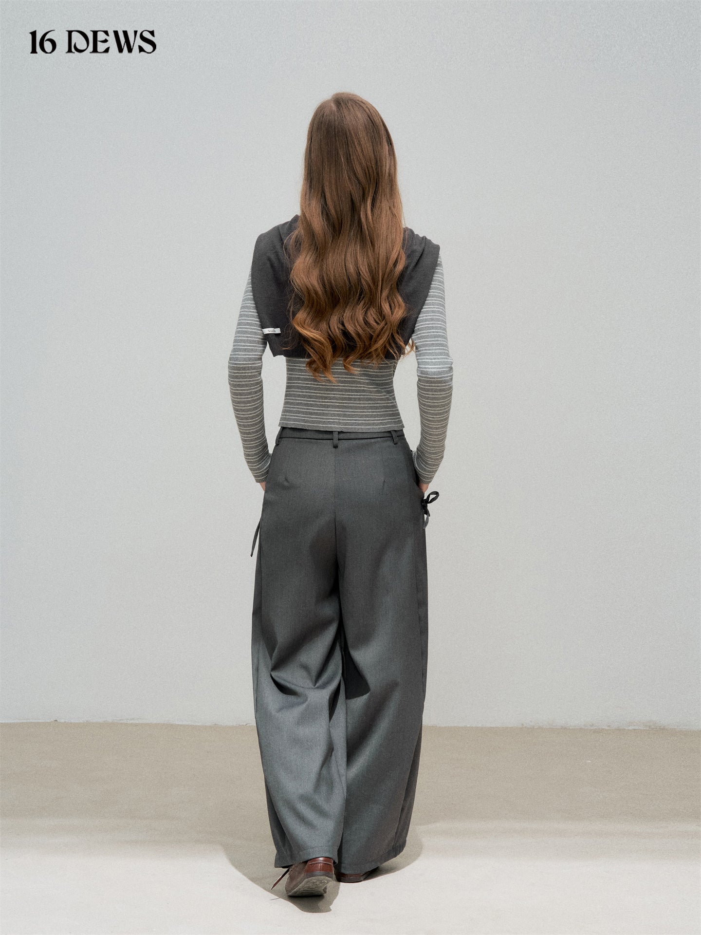 16DEWS 16D25322 3D pleated loose suit pants