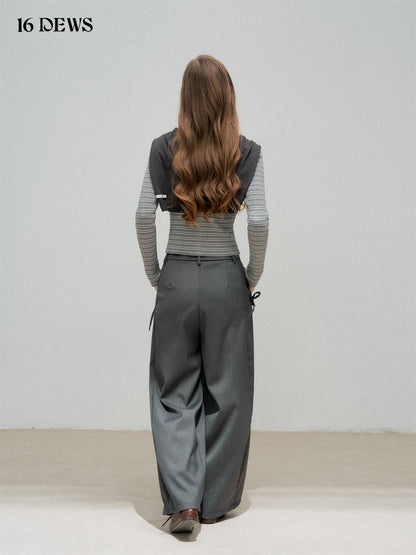 16DEWS 16D25322 3D pleated loose suit pants