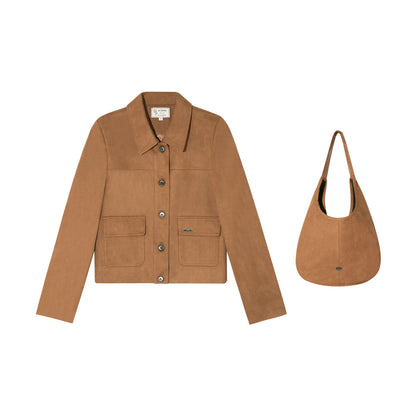 16DEWS 16D25348 Imitation suede short jacket (with shoulder bag)
