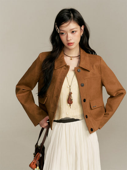 16DEWS 16D25348 Imitation suede short jacket (with shoulder bag)