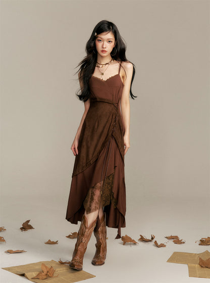 16DEWS 16D25350 Splicing irregular hem camisole dress