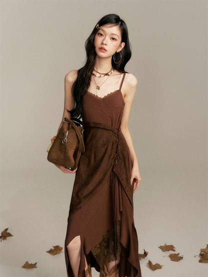16DEWS 16D25350 Splicing irregular hem camisole dress