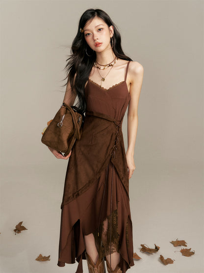 16DEWS 16D25350 Splicing irregular hem camisole dress