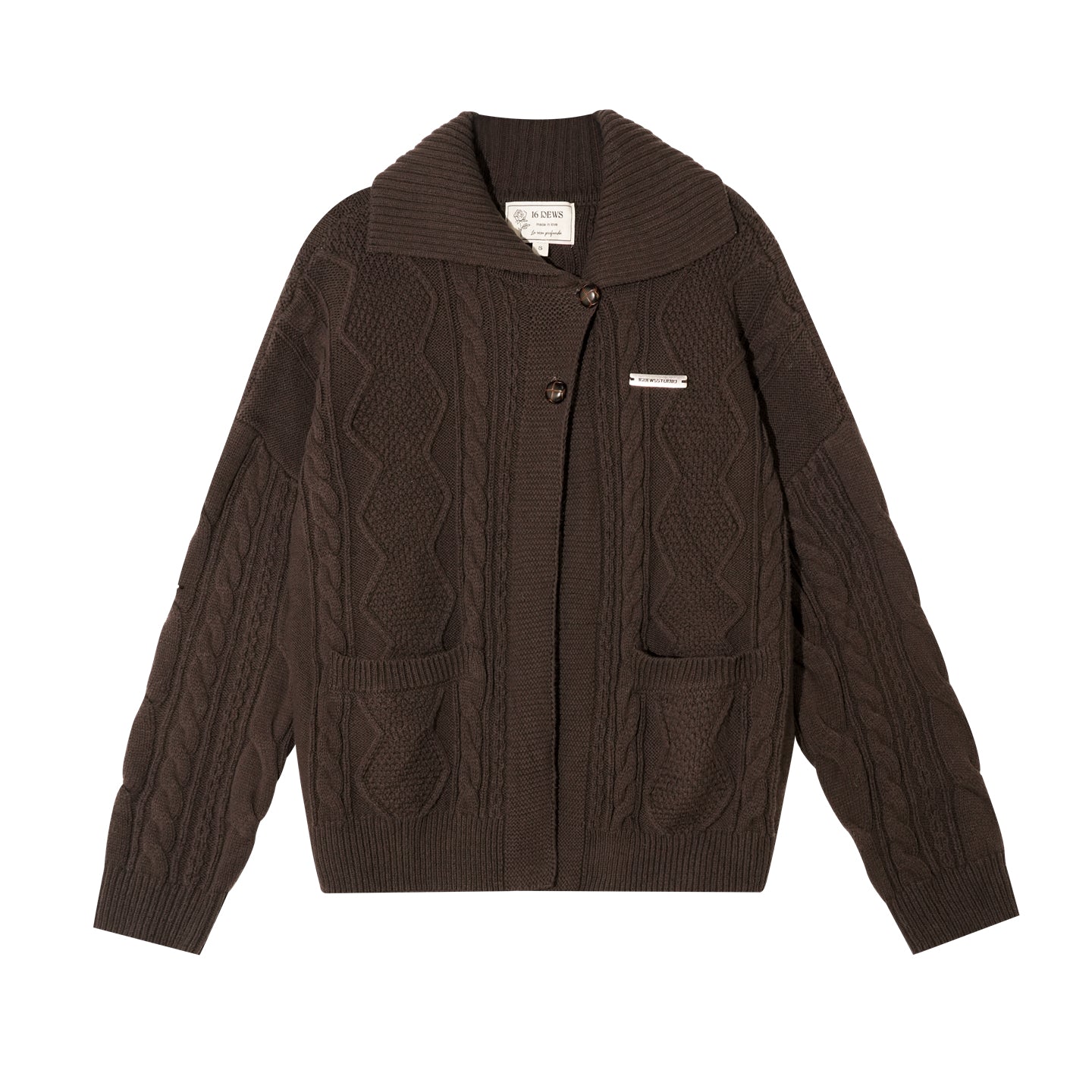16DEWS in stock 16D25354 Slanted placket cardigan woolen jacket