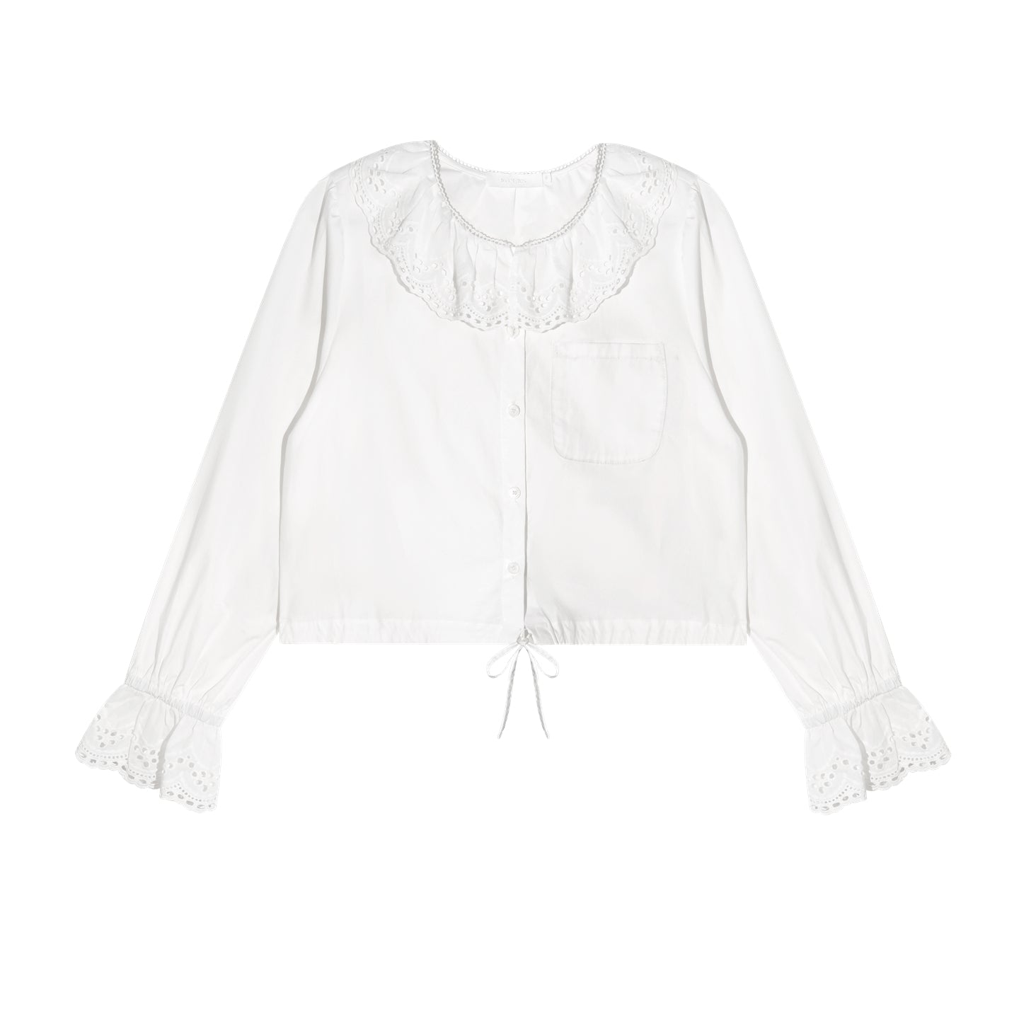 16DEWS 16D25361 Doll collar long sleeved white shirt