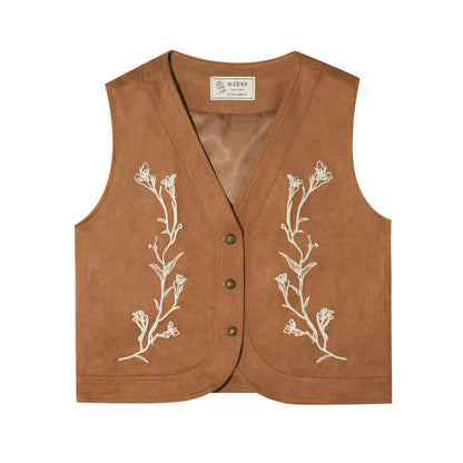 16DEWS 16D25362 Retro 3D embroidered vest