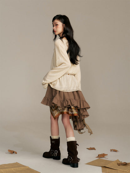 16DEWS 16D25364 Hollow bottom loose knit top