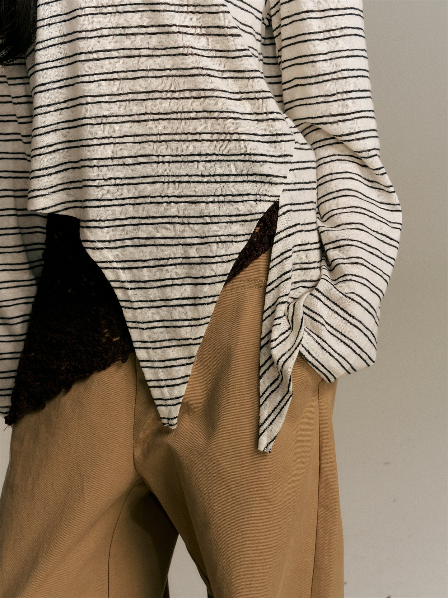 16DEWS 16D25367&amp;16D25368 Color blocking striped tie top