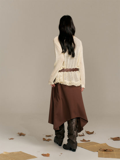 16DEWS 16D25370 Irregular design U-neck vest dress (with bag)