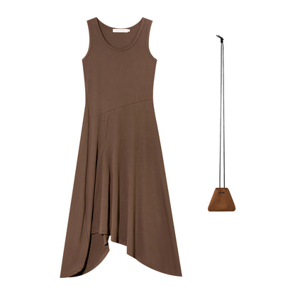 16DEWS 16D25370 Irregular design U-neck vest dress (with bag)