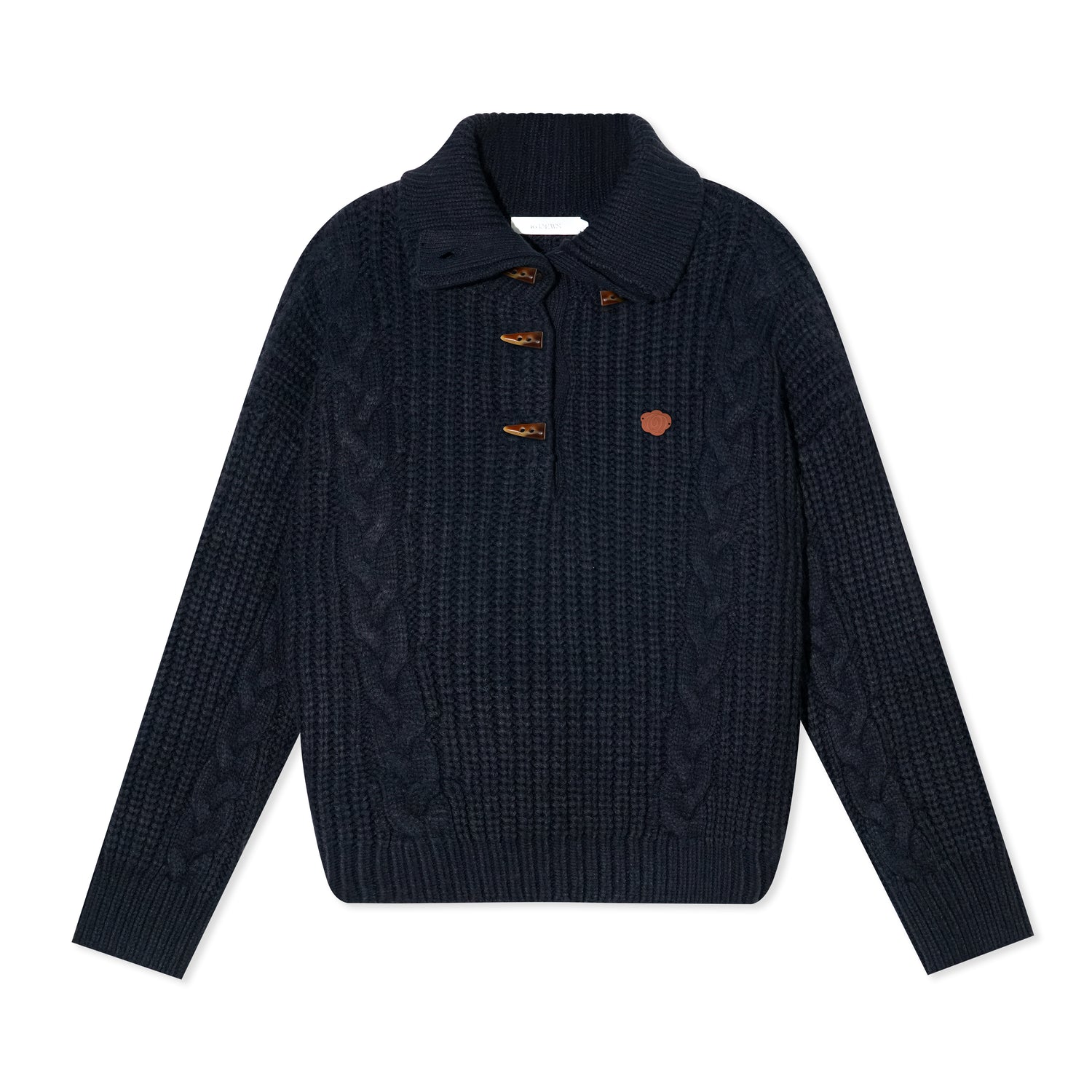 16DEWS 16D25385 Twisted coarse needle pullover sweater