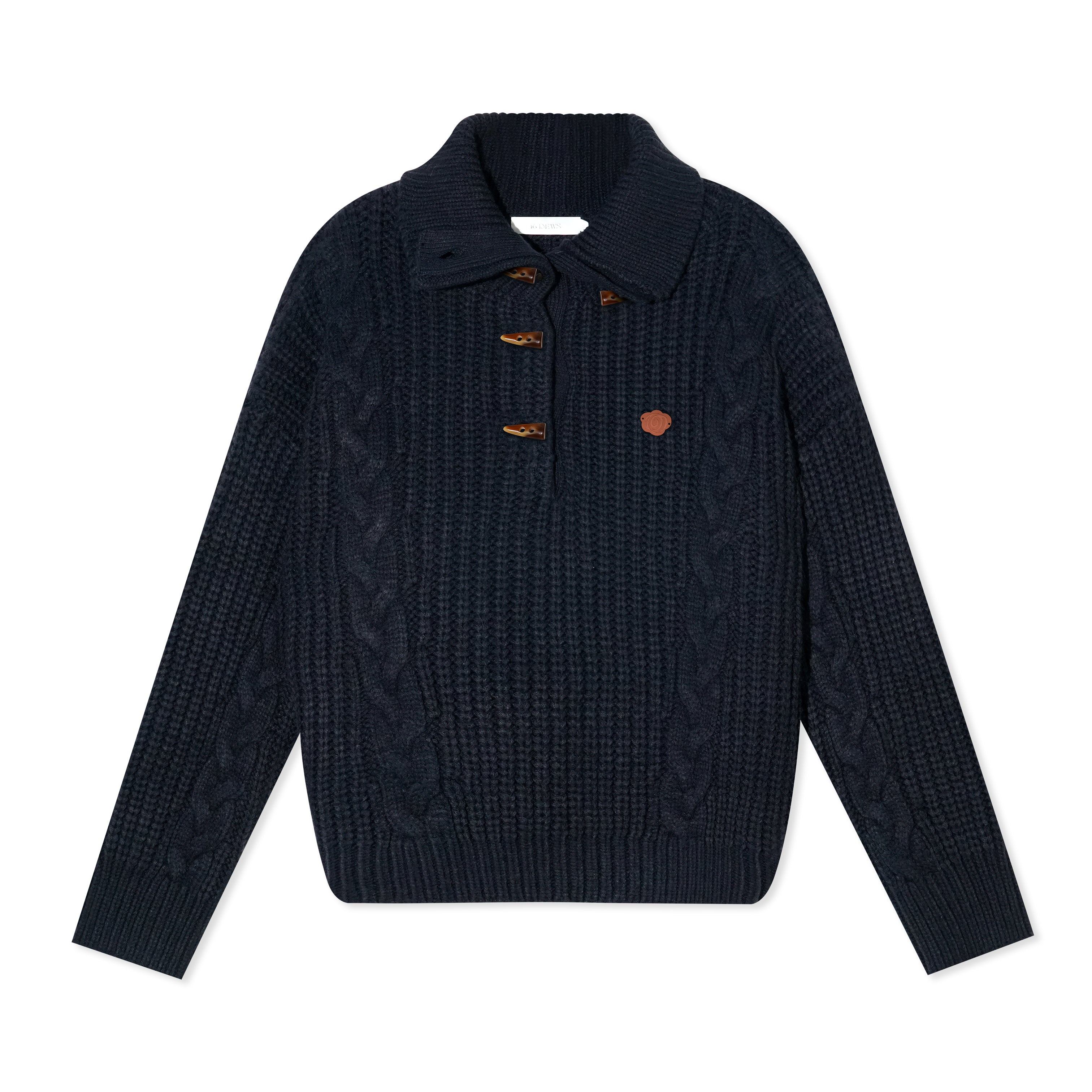 16DEWS 16D25385 Twisted coarse needle pullover sweater