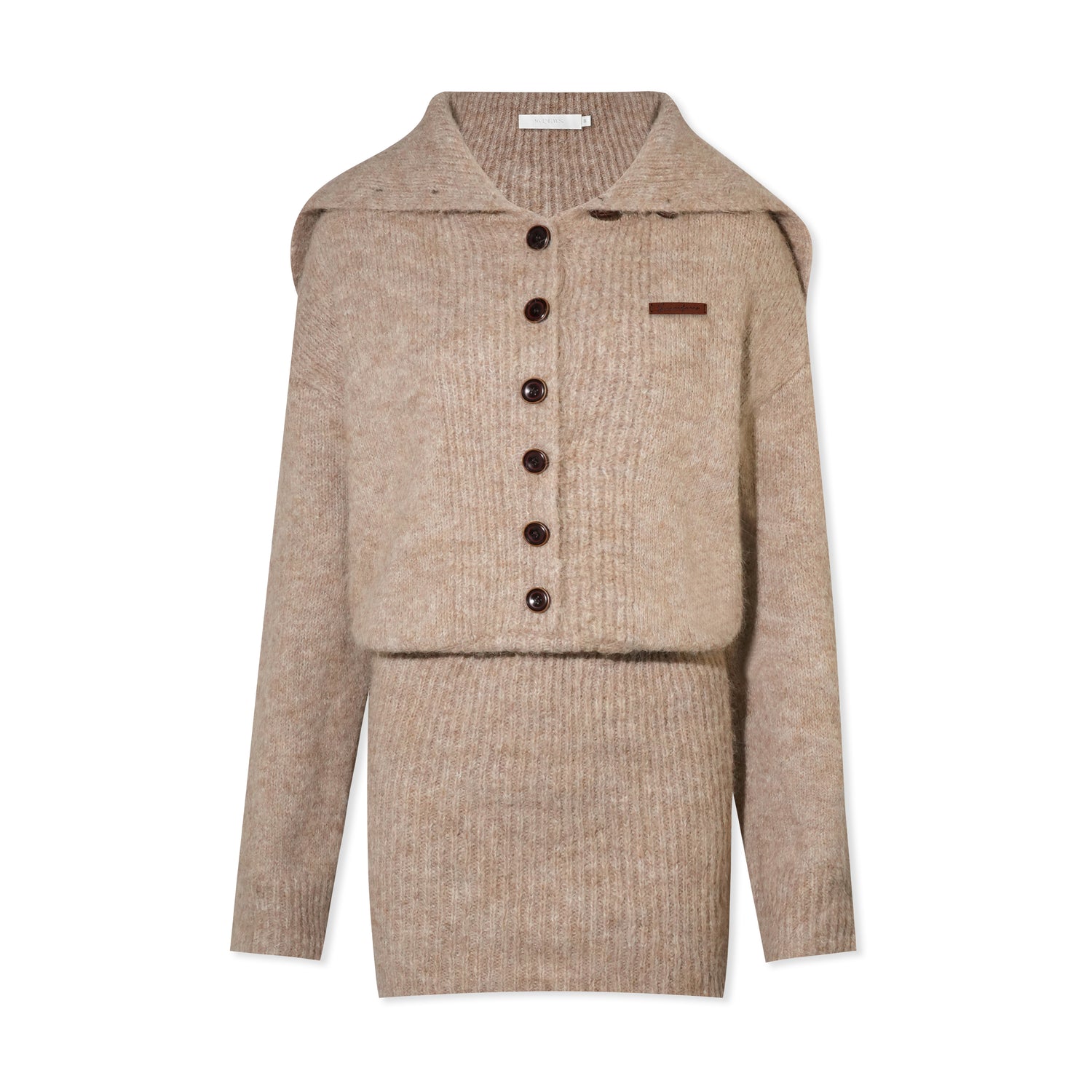 16DEWS 16D25395 Slim fit long sleeved knitted dress