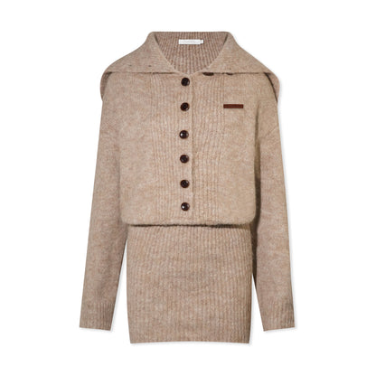 16DEWS 16D25395 Slim fit long sleeved knitted dress