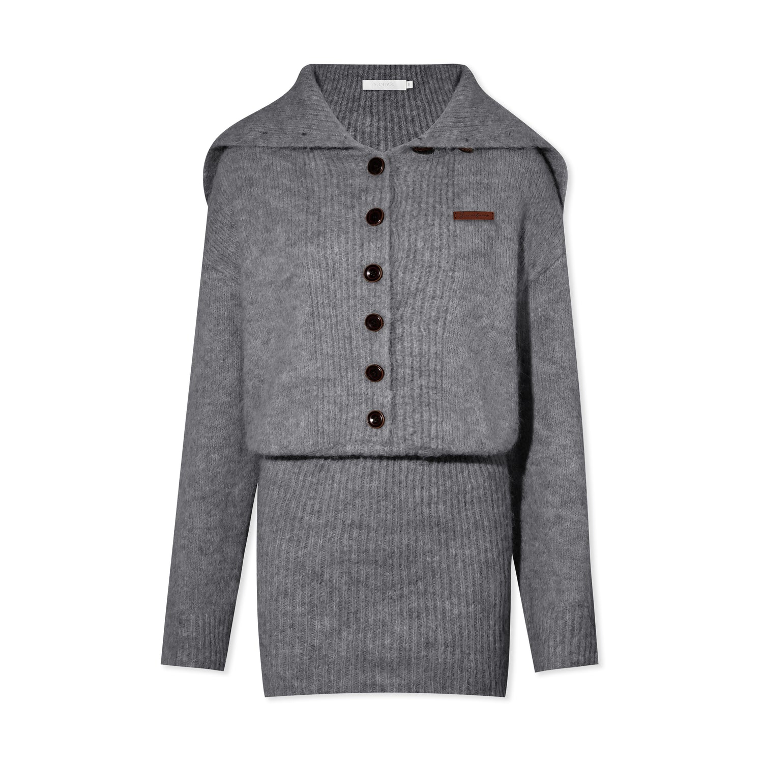 16DEWS 16D25395 Slim fit long sleeved knitted dress