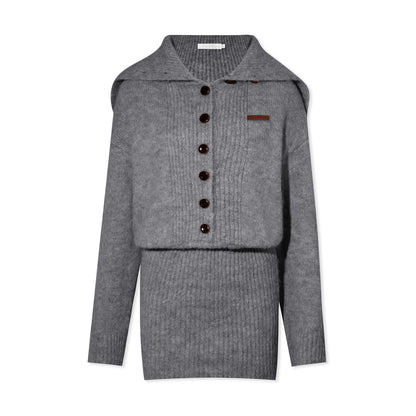 16DEWS 16D25395 Slim fit long sleeved knitted dress