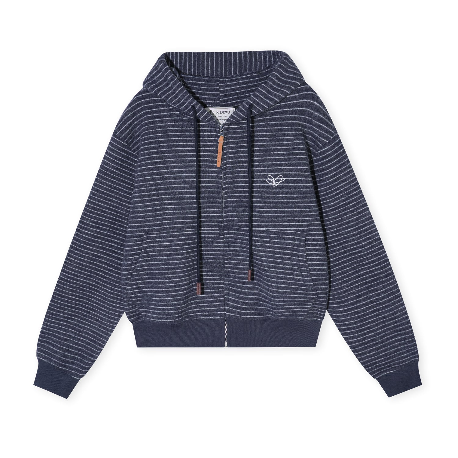 16DEWS 16D25438 Thickened striped hooded sweater jacket