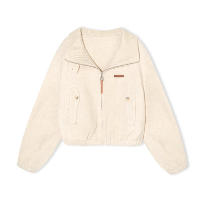 16DEWS 16D25445 Solid Color Australian Wool Double-Sided Jacket