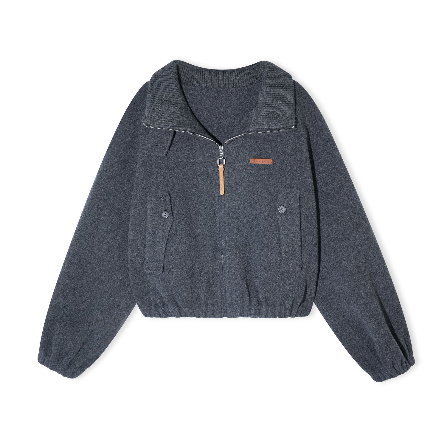 16DEWS 16D25445 Solid Color Australian Wool Double-Sided Jacket