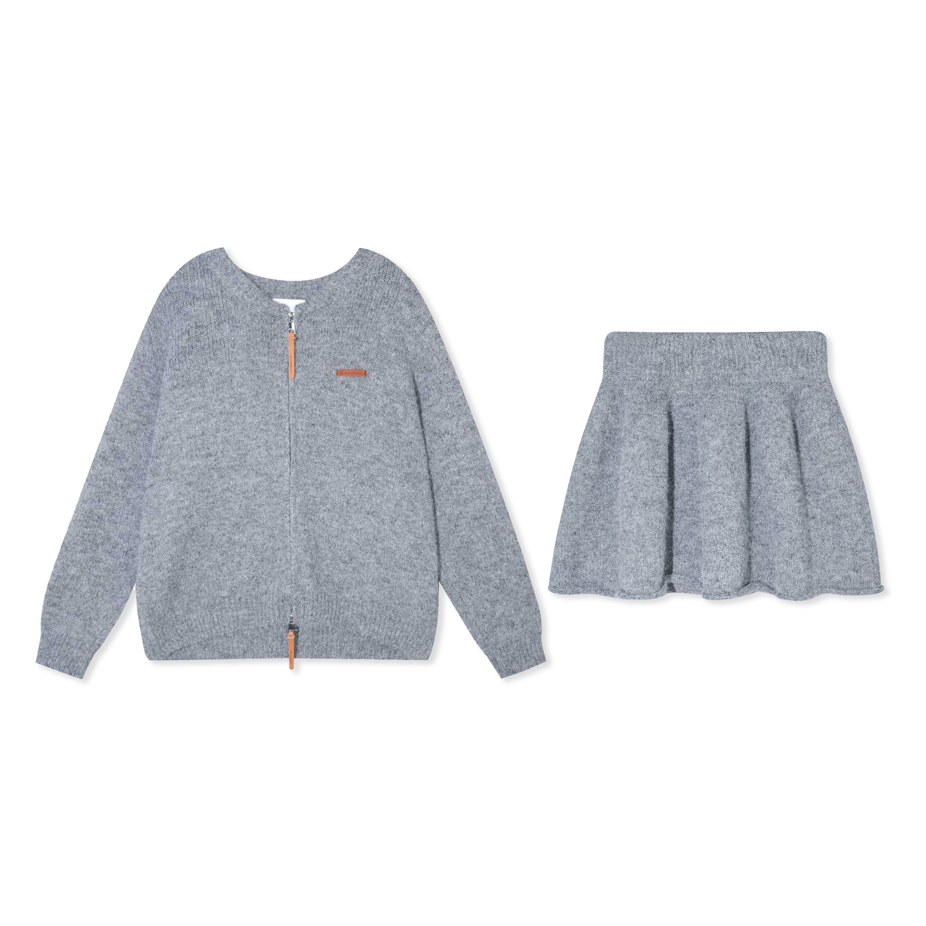 16DEWS 16D25451 Casual knitted sweater + skirt set