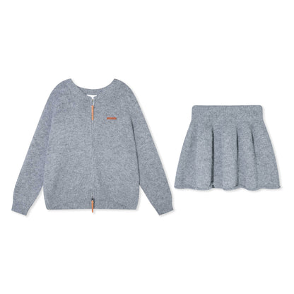 16DEWS 16D25451 Casual knitted sweater + skirt set