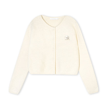 16DEWS 16D25454&amp;16D25455 Soft and sticky short knitted cardigan + shorts set