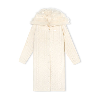 16DEWS 16D25457&amp;16D25458 Twisted knit long sweater cardigan