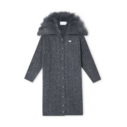 16DEWS 16D25457&amp;16D25458 Twisted knit long sweater cardigan