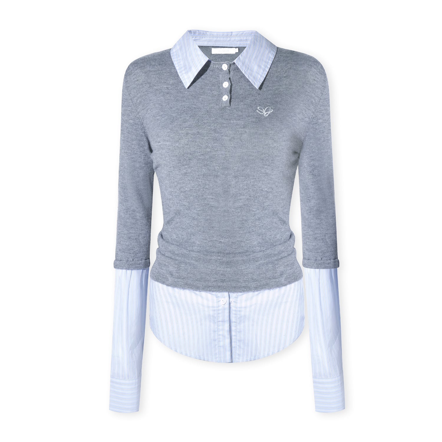 16DEWS 16D25466 Shirt collar knitted top