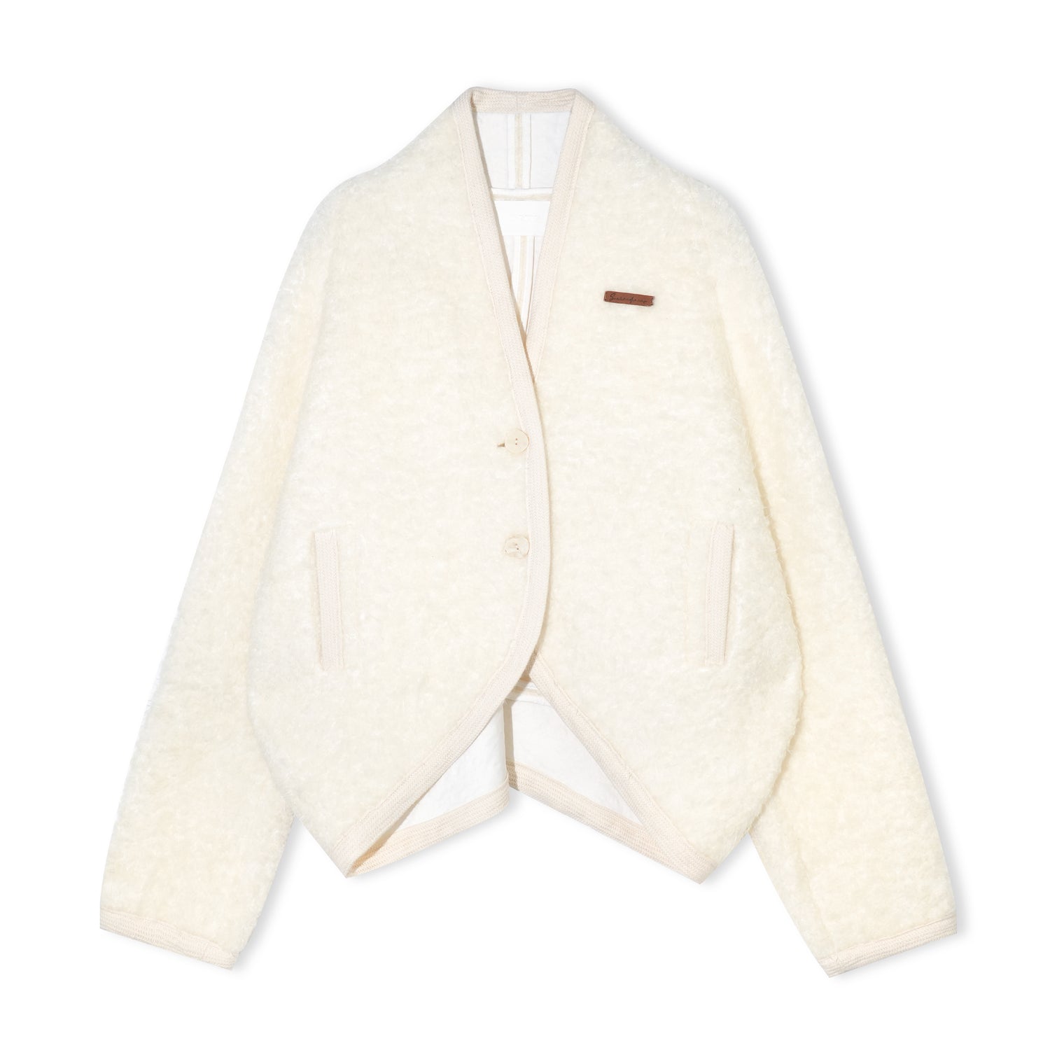 16DEWS 16D25476 Cocoon shaped woolen coat